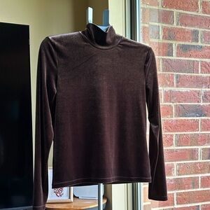 Jones New York Rich Brown Velvet Blouse